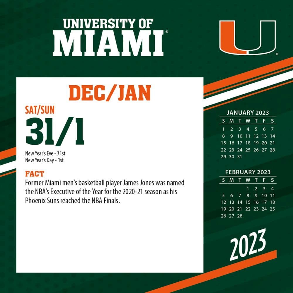 University Of Miami Calendar 2023 Miami Hurricanes 2023 Desk Calendar - Calendars.com