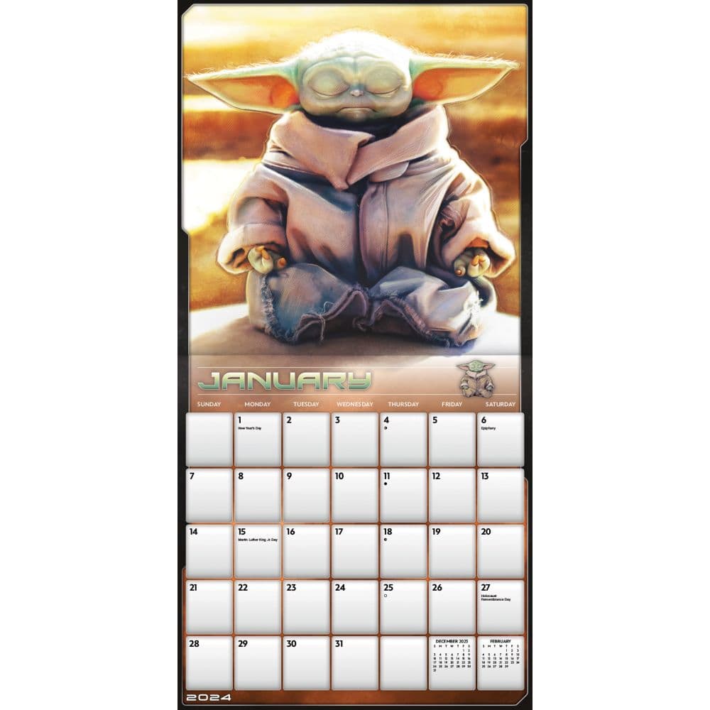 Mandalorian Star Wars 2024 Mini Wall Calendar Alternate Image 3