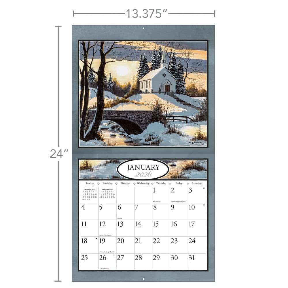 Country Churches 2026 Wall Calendar by Bill Saunders_ALT6