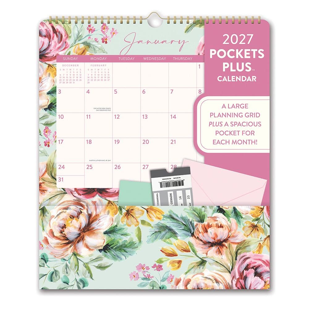 Bella Flora Pockets Plus 2027 Wall Calendar Main Product Image
