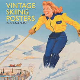 Skiing Posters Vintage 2026 Wall Calendar