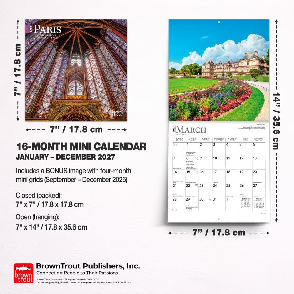 Paris 2027 Mini Wall Calendar Sixth Alternate Image