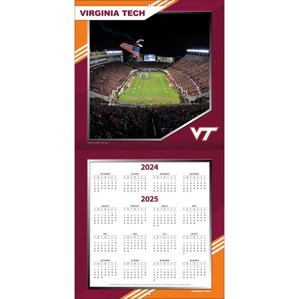 COL Virginia Tech Hokies 2025 Wall Calendar First Alternate Image