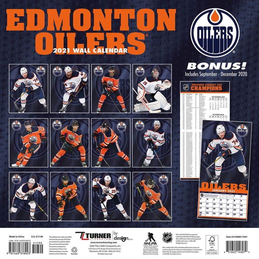 Edmonton Oilers Wall Calendar