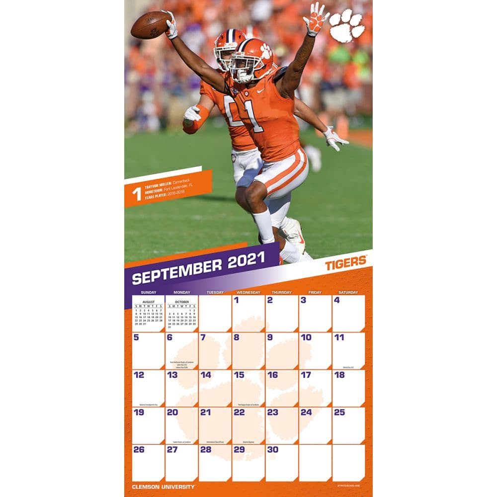 Clemson Academic Calendar 2022.Clemson Tigers 2022 Wall Calendar Calendars Com