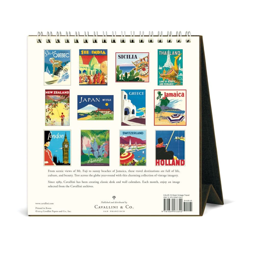 Travel Vintage 2025 Easel Desk Calendar Second Alternate Image width="1000" height="1000"