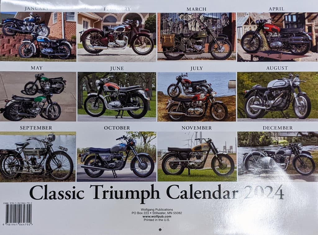 Triumph Classic 2024 Wall Calendar First Alternate Image width=&quot;1000&quot; height=&quot;1000&quot;