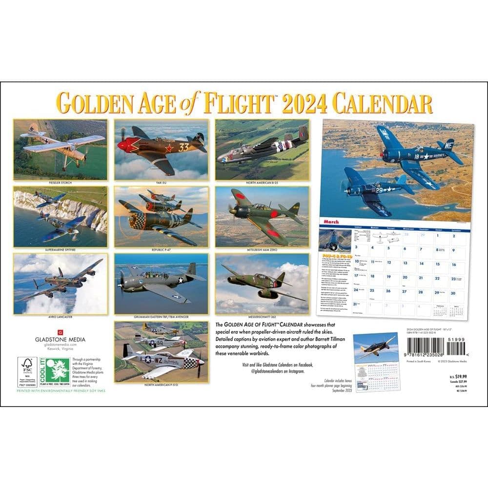 Golden Age of Flight 2024 Deluxe Wall Calendar