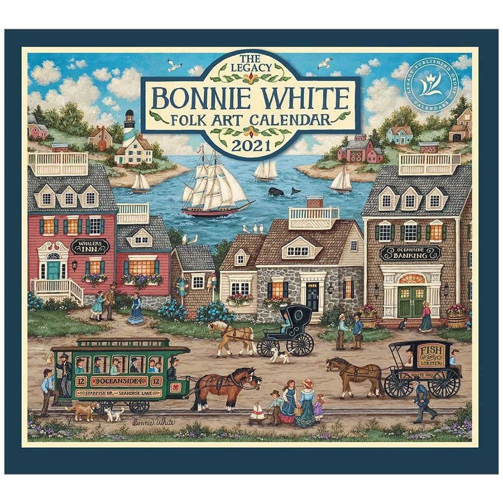 2021 White Folk Art Mini Wall Calendar