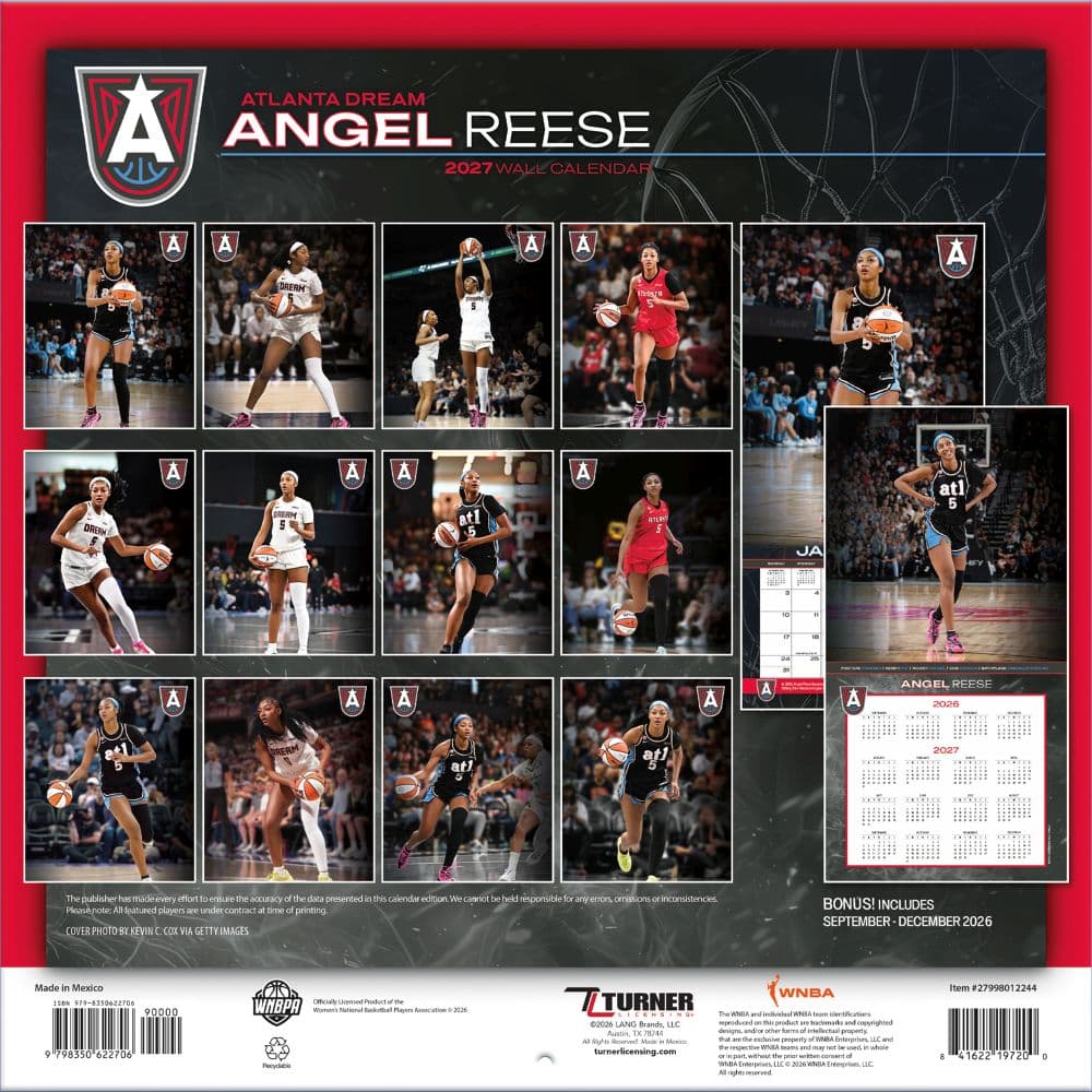 WNBA Chicago Angel Reese 2027 Wall Calendar First Alternate Image