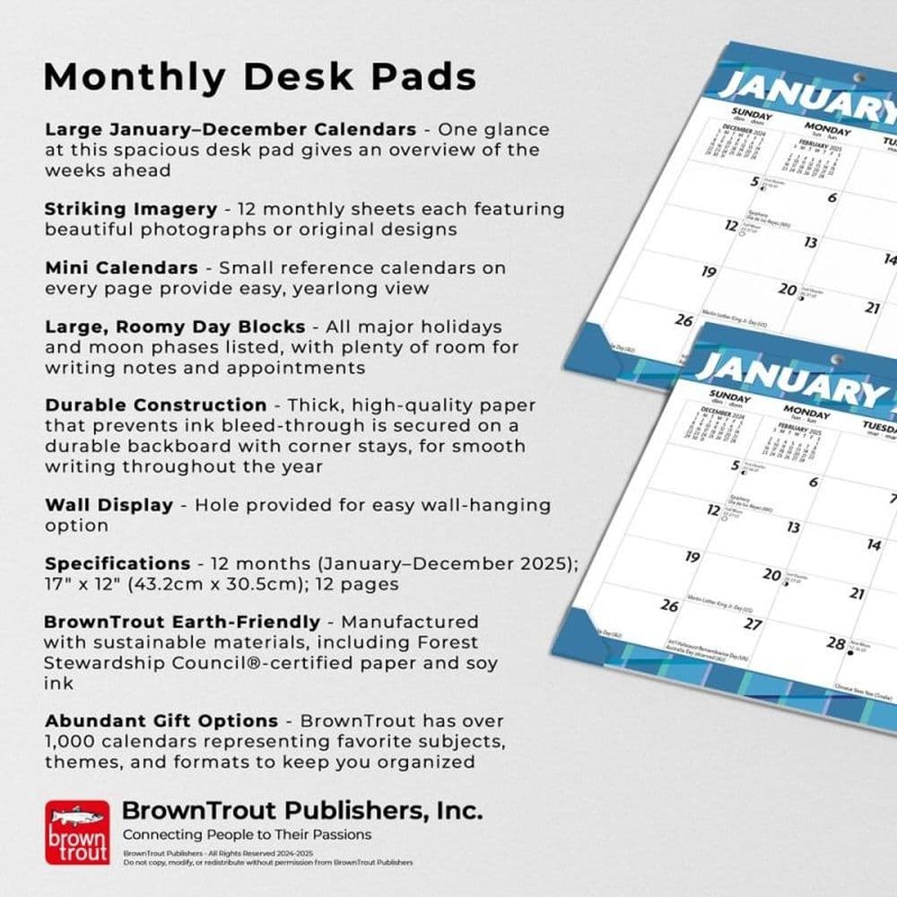 Large Print 2025 Desk Calendar Fourth Alternate Image