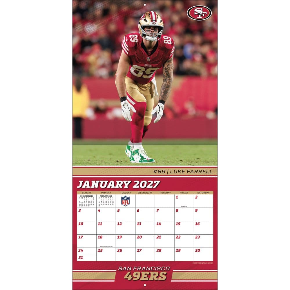 NFL San Francisco 49ers 2027 Wall Calendar Third Alternate Image