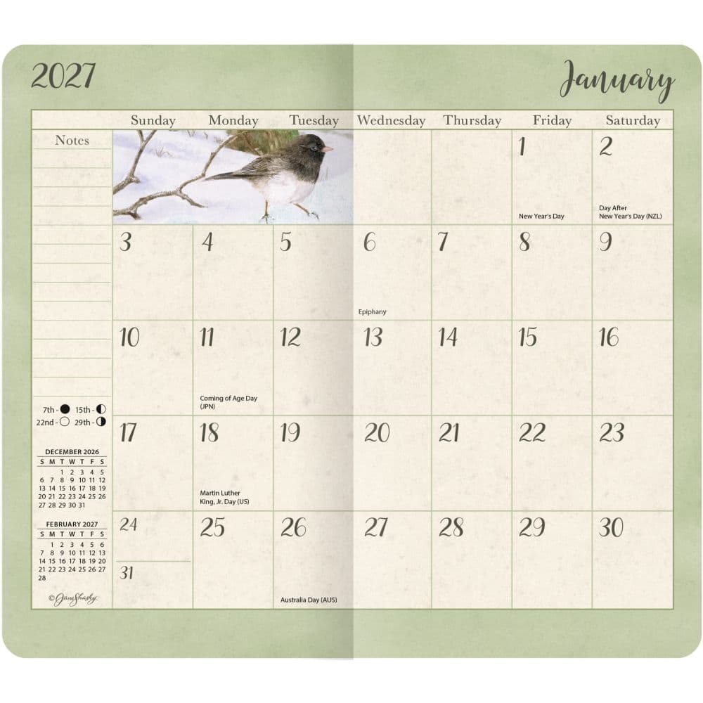 Birds In The Garden 2027 2-Year Pocket Planner by Jane Shasky First Alternate Image