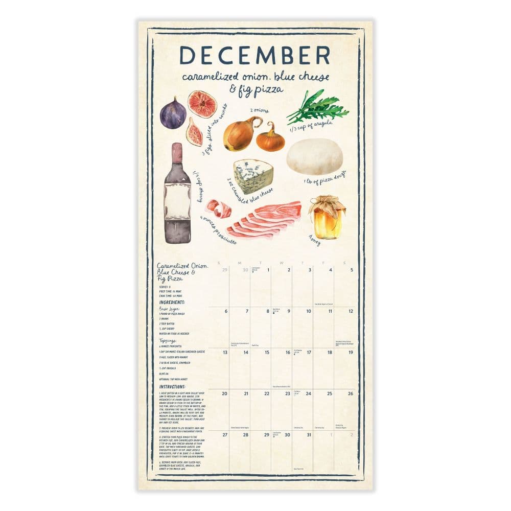 Farmers Market Illustrated Recipes 2026 Wall Calendar Fifth Alternate Image