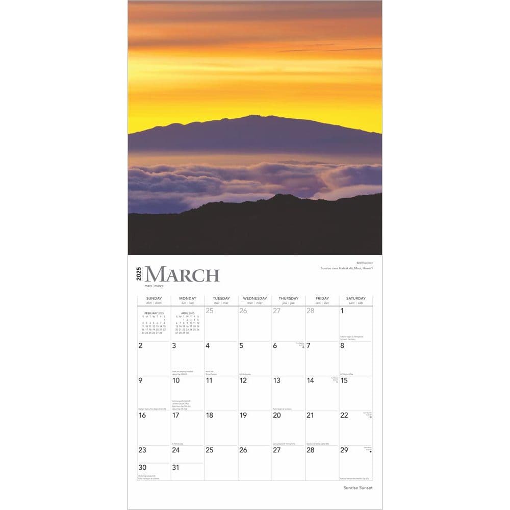 Sunrise Sunset 2025 Wall Calendar Second Alternate Image width=&quot;1000&quot; height=&quot;1000&quot;