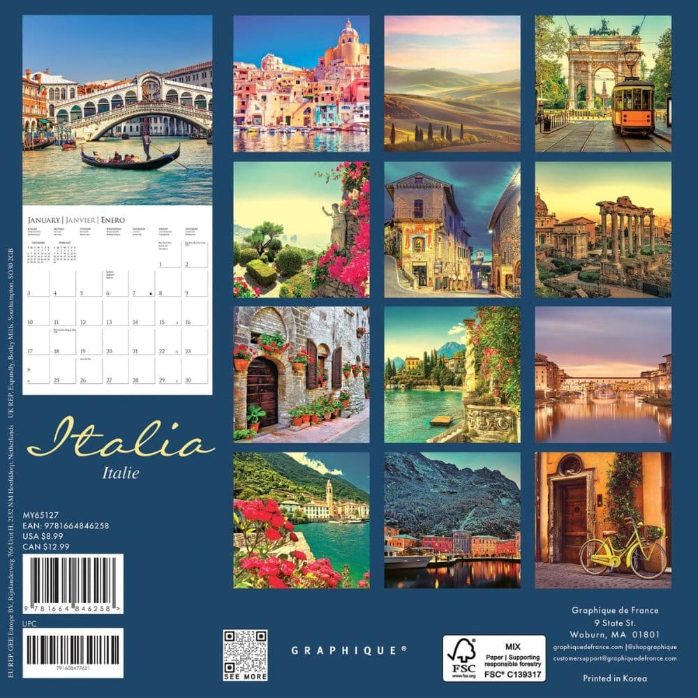 Italia 2027 Mini Wall Calendar First Alternate Image
