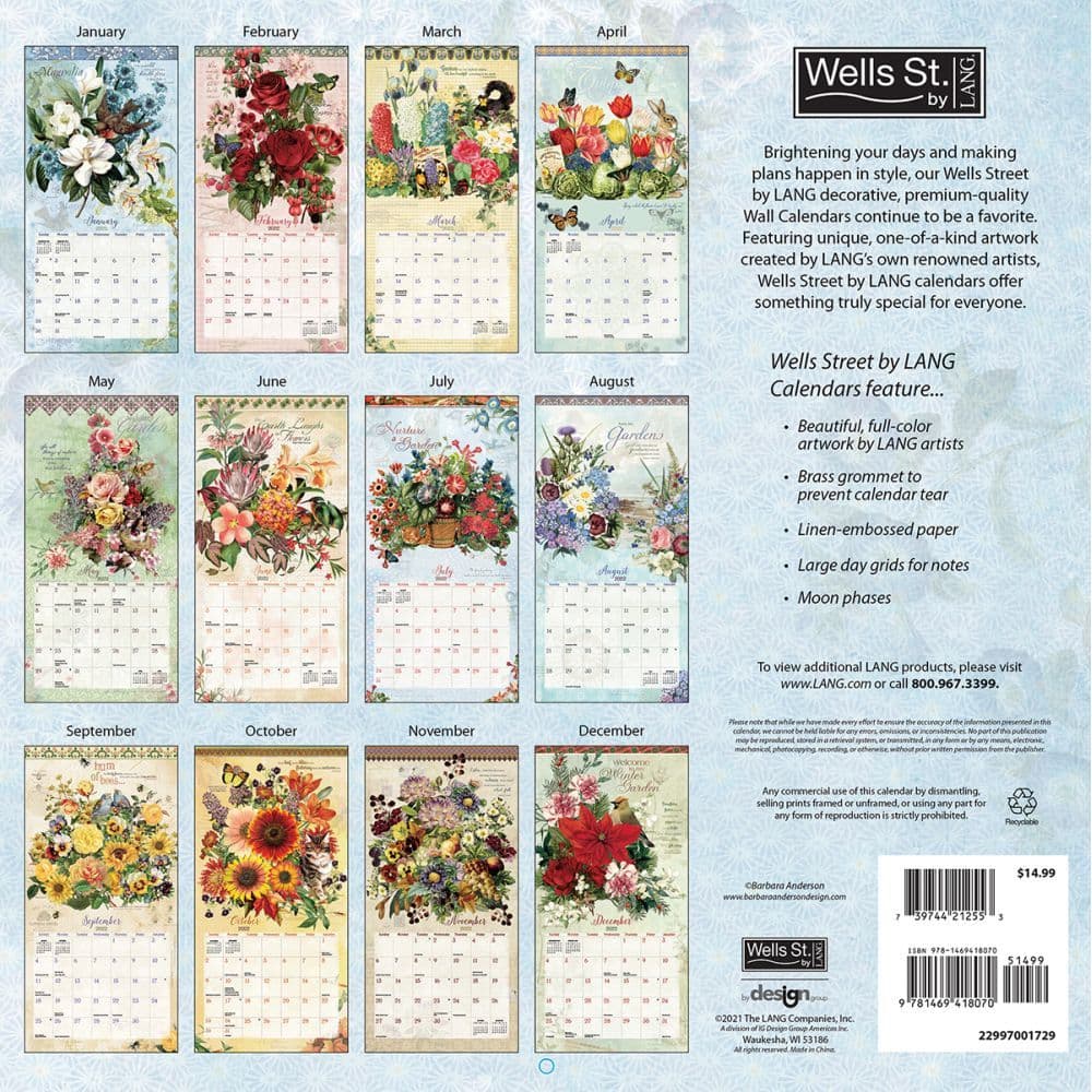 Myriad Gardens Christmas Schedule 2022 Botanical Gardens 2022 Wall Calendar - Calendars.com