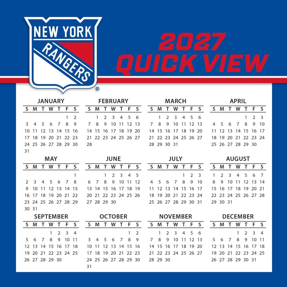 NHL New York Rangers 2027 Desk Calendar Fourth Alternate Image