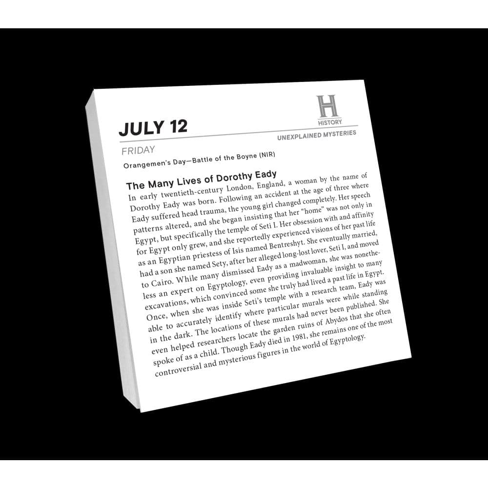 History Channel Unexplained Mysteries 2024 Desk Calendar