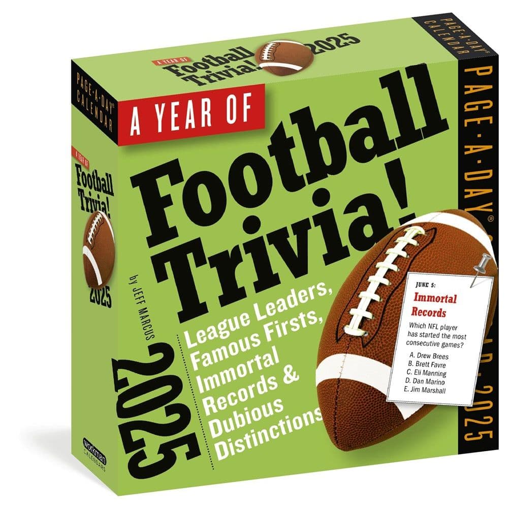 Football Trivia 2025 Desk Calendar