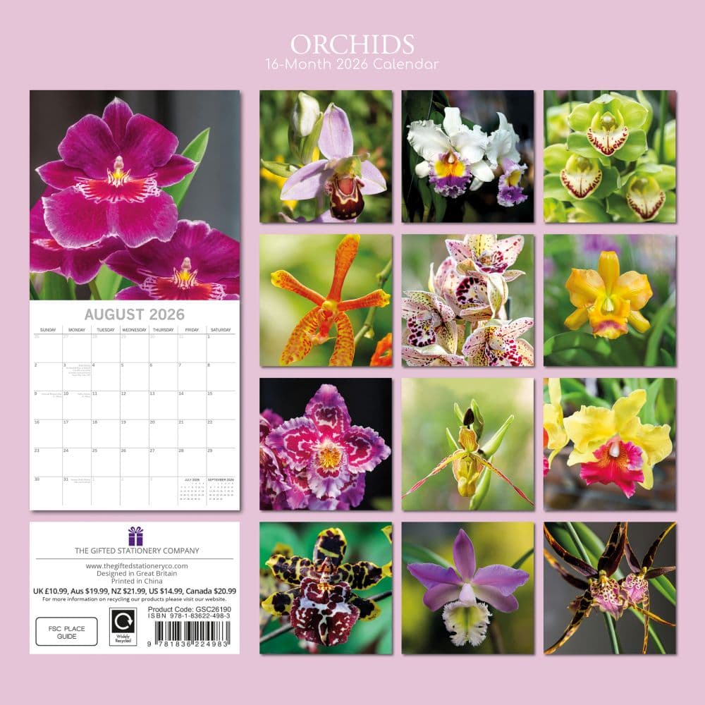 Orchids 2026 Wall Calendar First Alternate Image