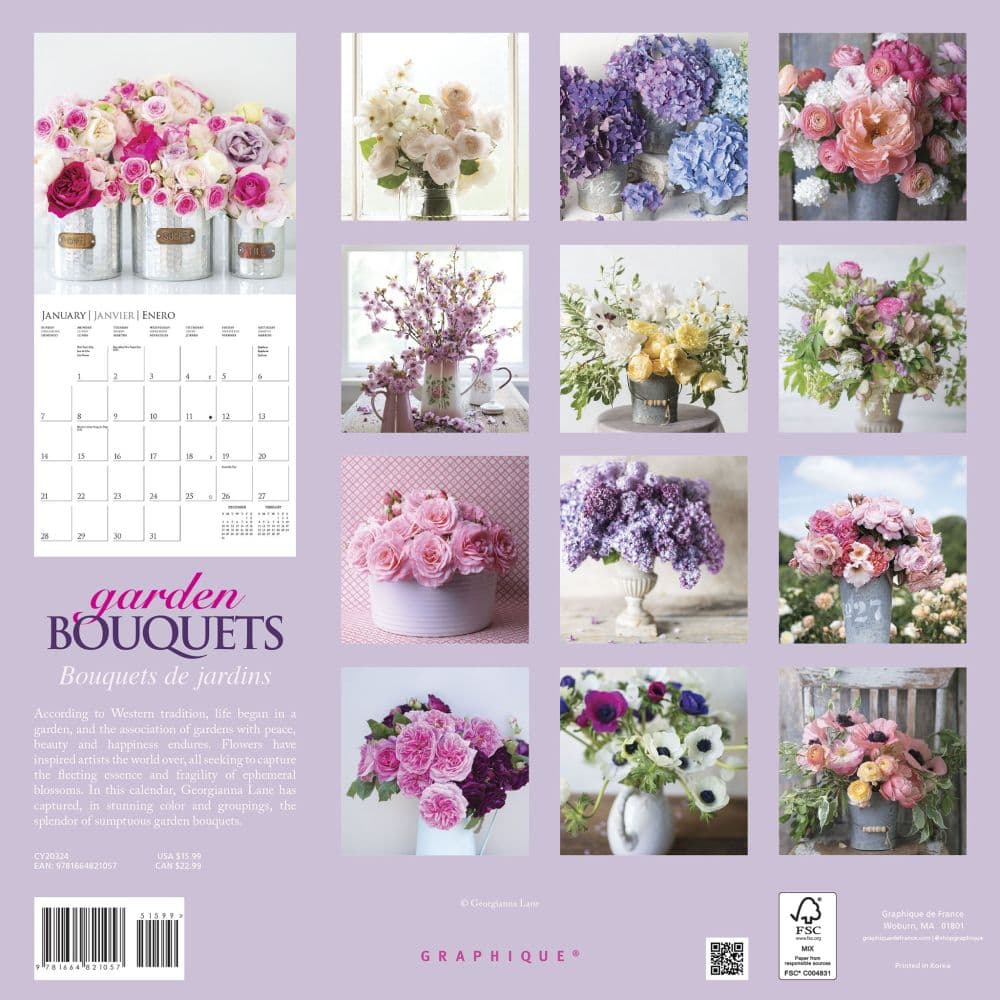 Garden Bouquets 2024 Wall Calendar