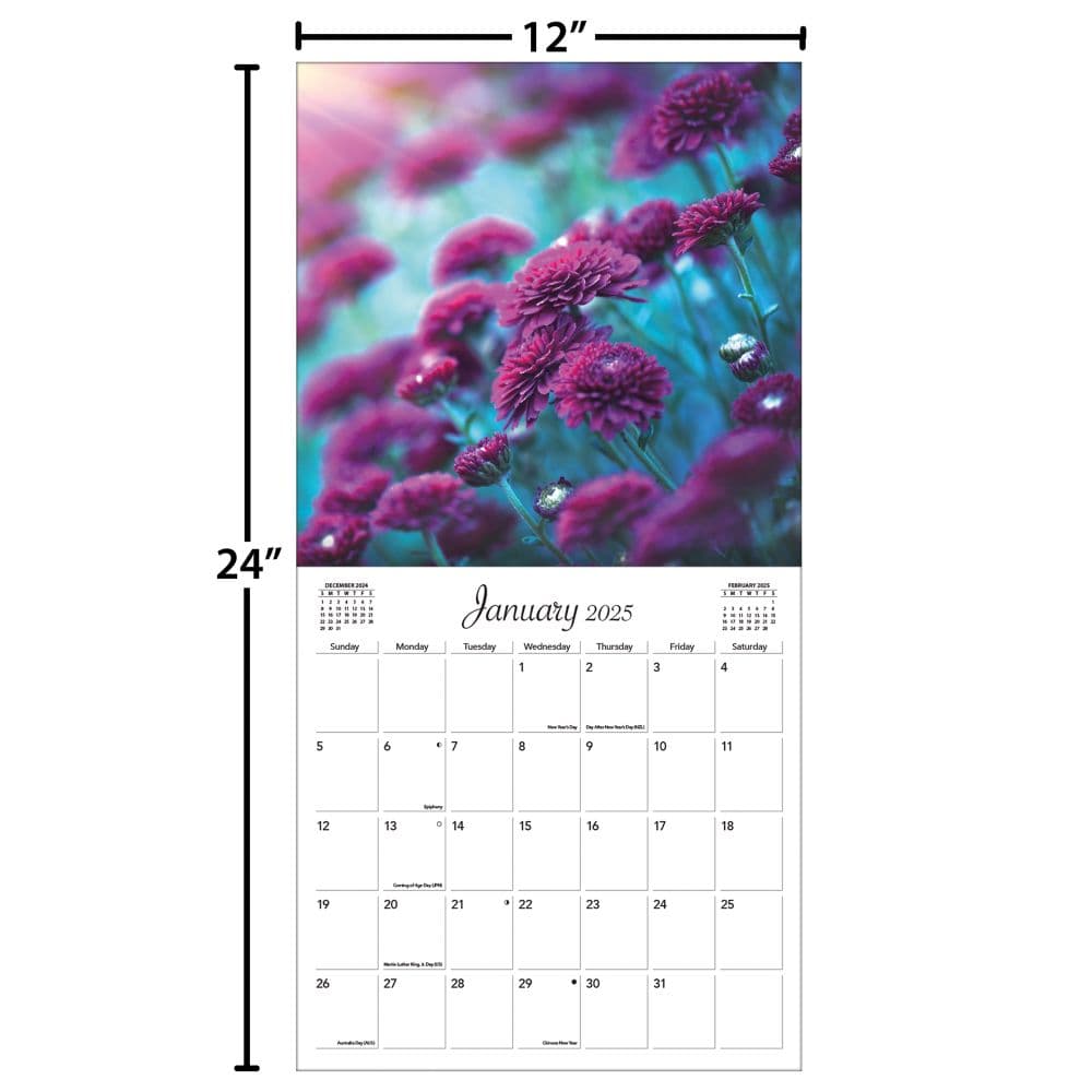 Flowers 2025 Wall Calendar