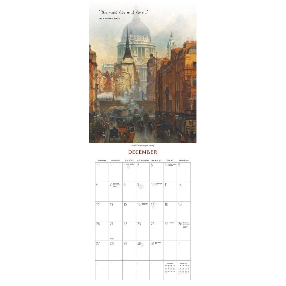 Jane Austen In her Own Words 2026 Wall Calendar Fourth Alternate Image