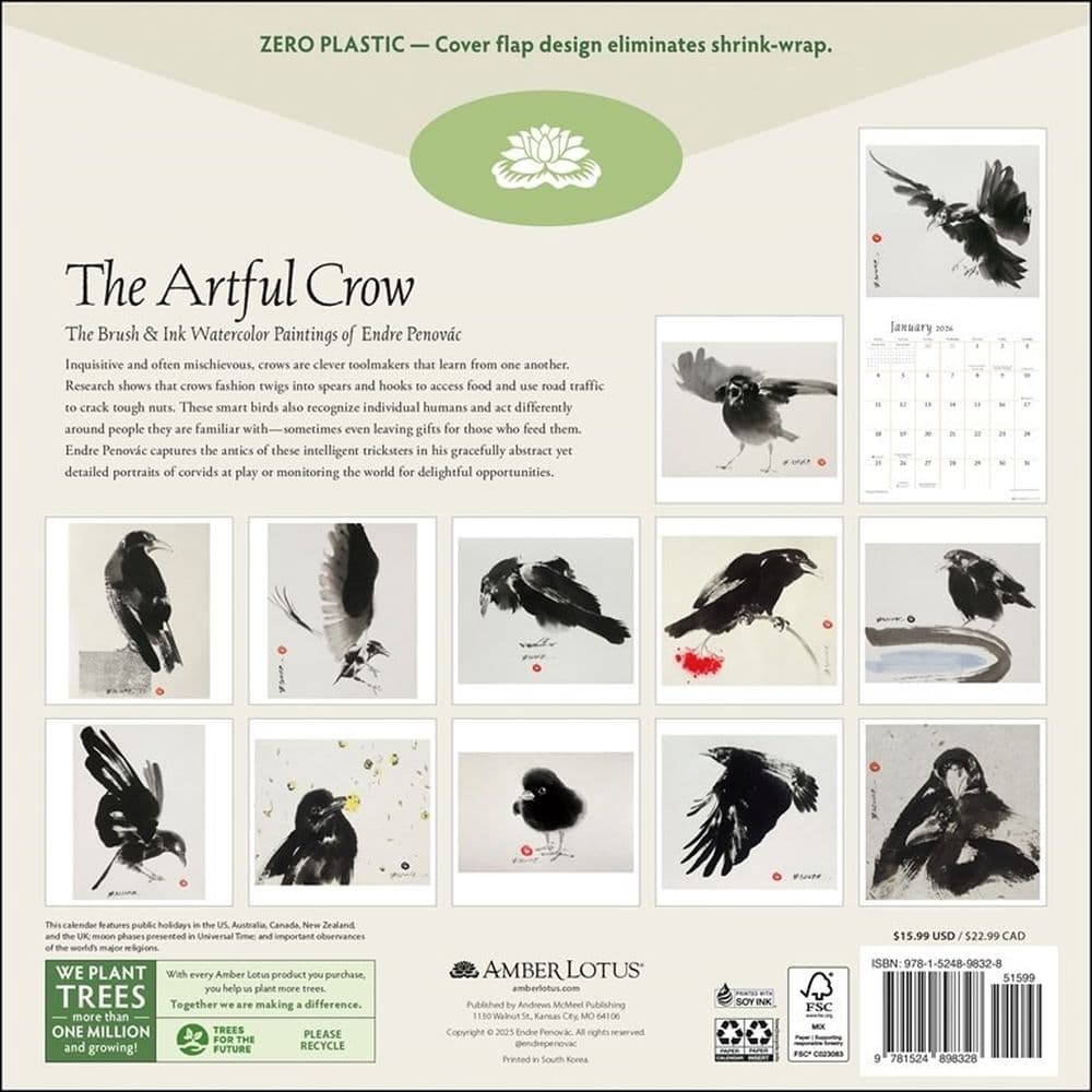 Artful Crow 2026 Wall Calendar First Alternate Image