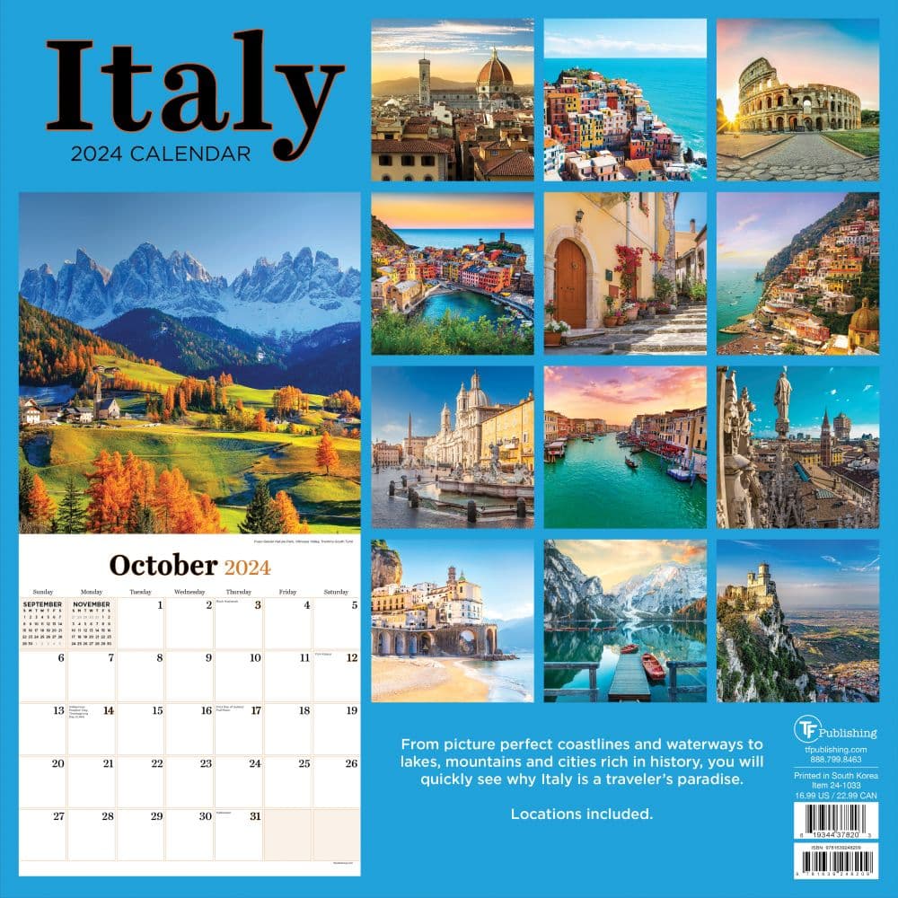 Italy 2024 Wall Calendar First Alternate Image width=&quot;1000&quot; height=&quot;1000&quot;