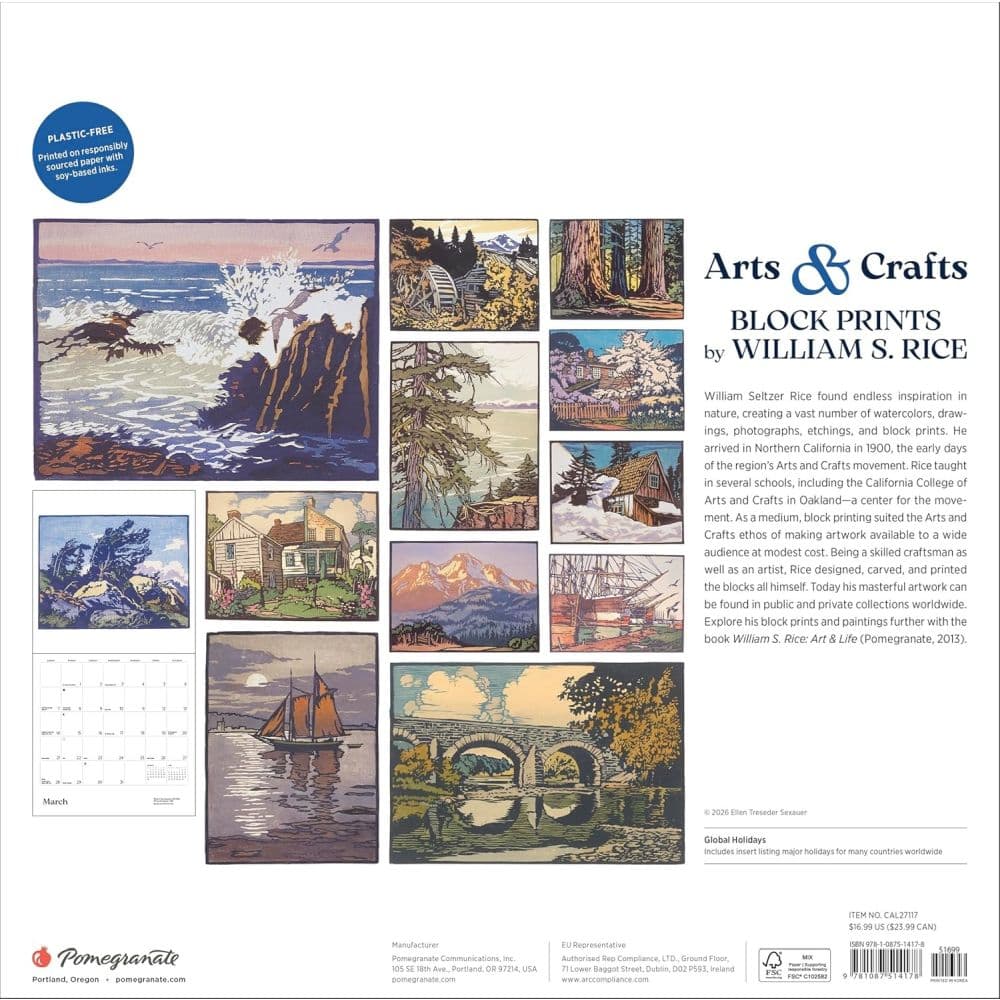 Arts and Crafts 2027 Wall Calendar by William S. Rice First Alternate Image