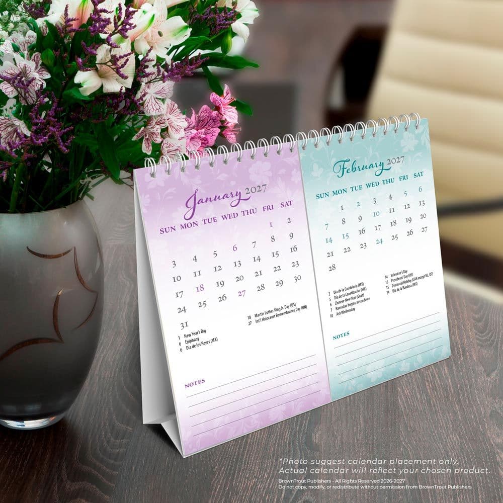 Patterned 2027 Double View Easel Desk Calendar 
Fourth Alternate Image