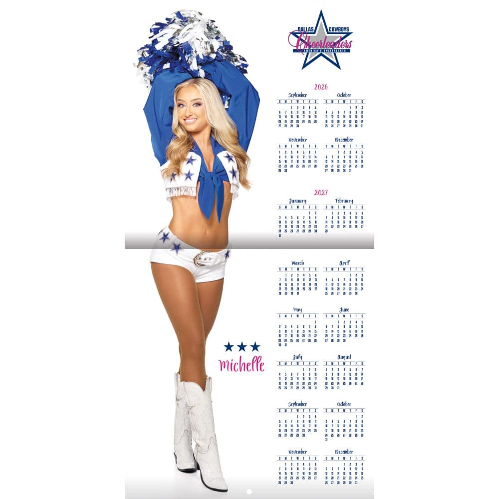 NFL Dallas Cowboys Cheerleaders 2027 Mini Wall Calendar Second Alternate Image