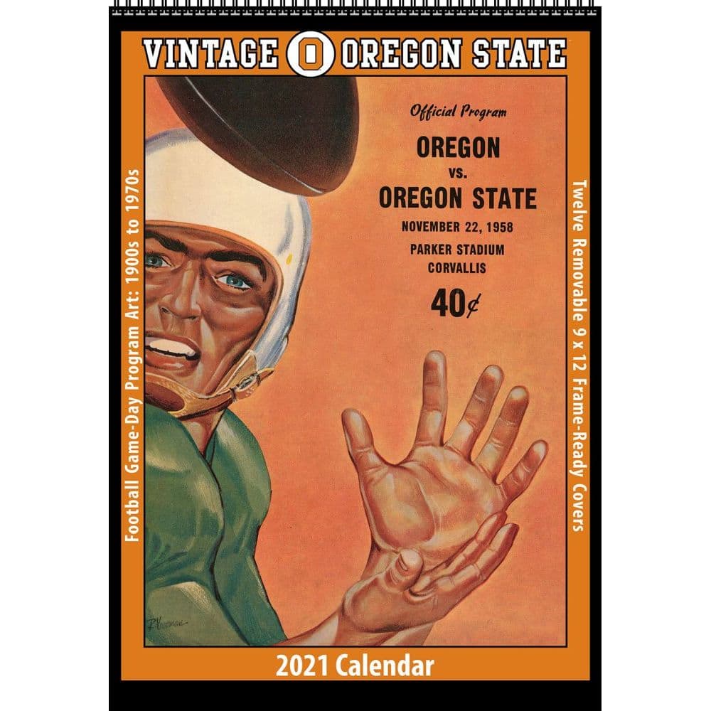 Oregon State Vintage Football Wall Calendar