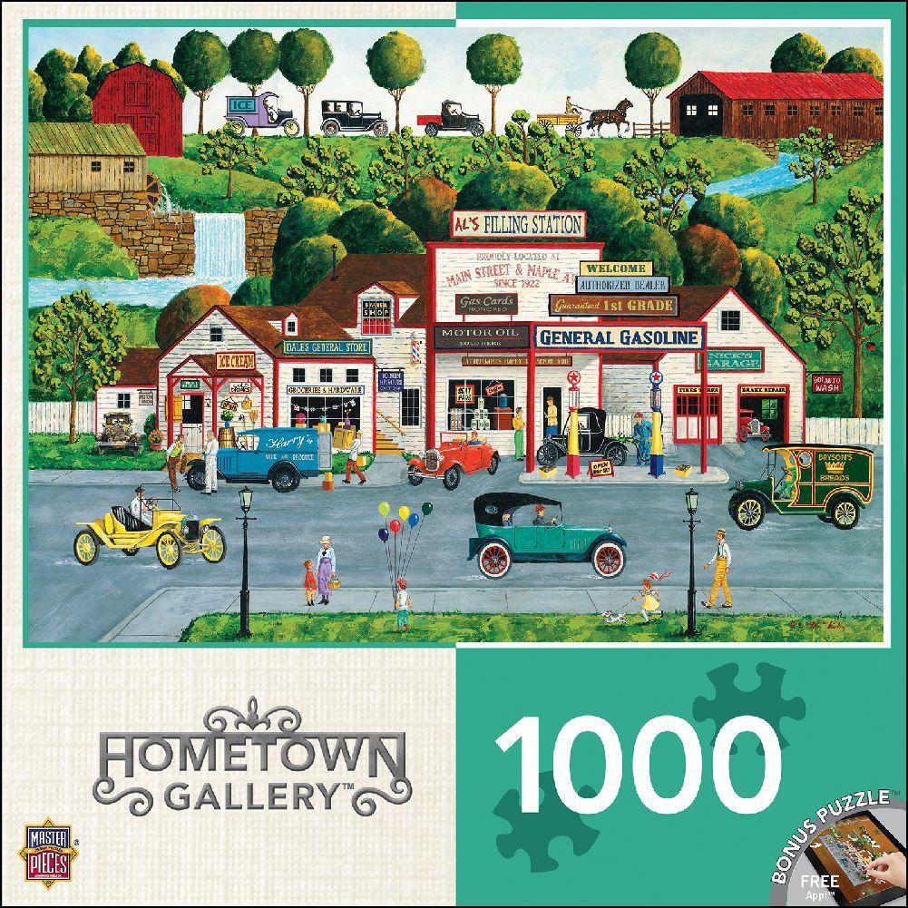 Hometown Gallery - The Old Filling Station Puzzle 1000 Piece Puzzle Main Image