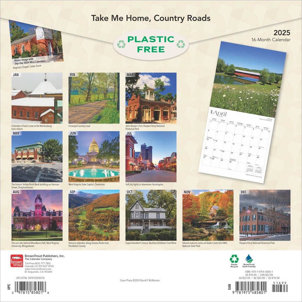 Take Me Home Country Roads 2025 Wall Calendar First Alternate Image