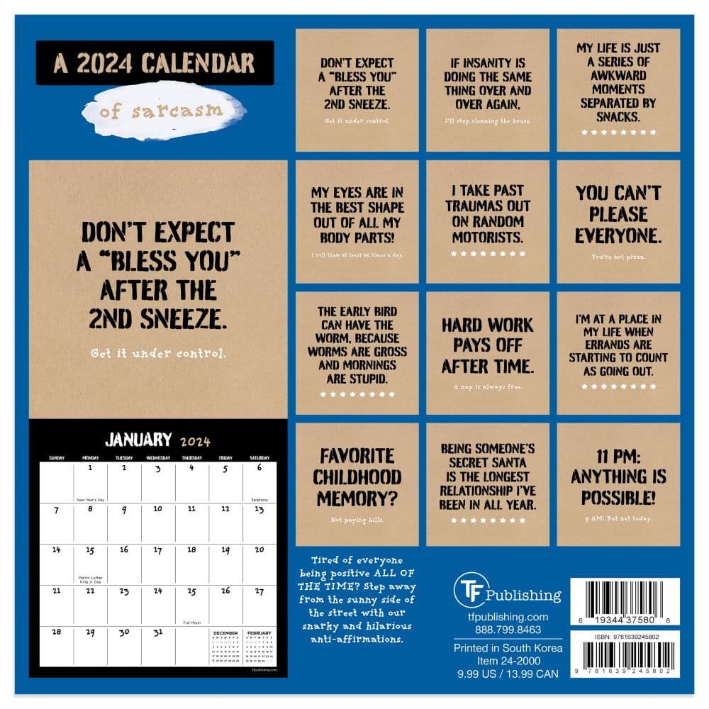 Anti Affirmations 2024 Mini Wall Calendar First Alternate Image width=&quot;1000&quot; height=&quot;1000&quot;