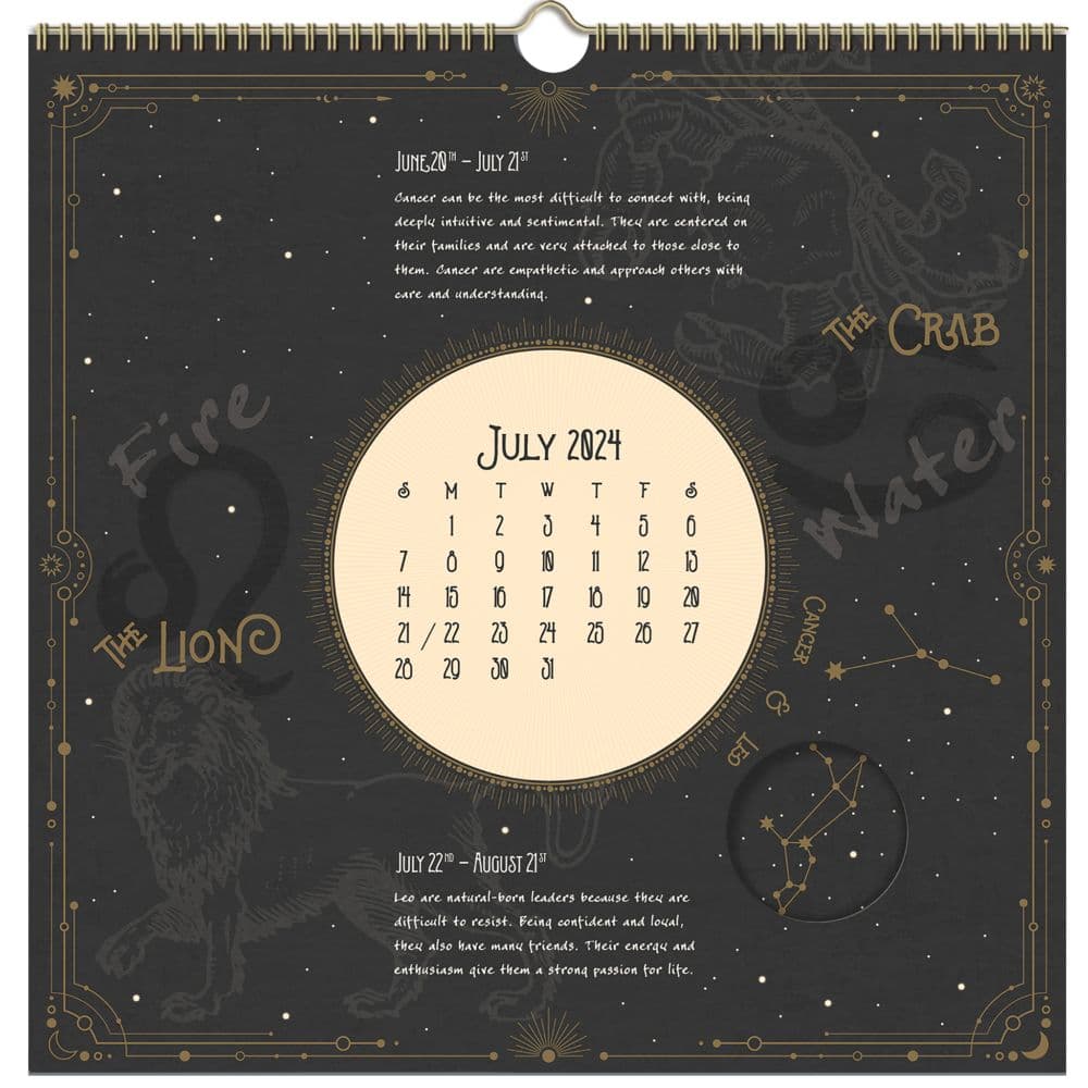 Zodiac Spiral 2025 Wall Calendar