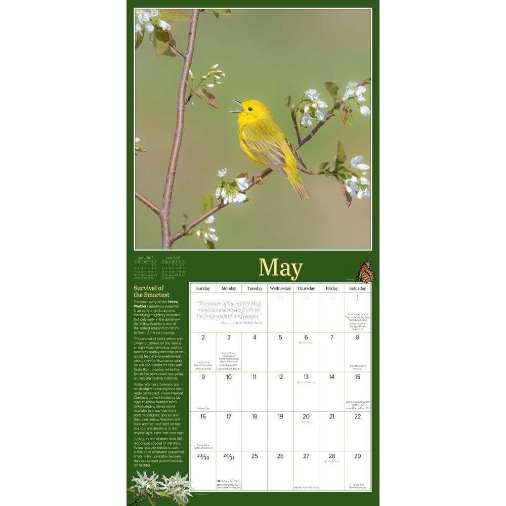 Audubon Birds in the Garden 2027 Wall Calendar Third Alternate Image