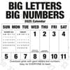 image Big Letters Big Numbers 2025 Wall Calendar Main Image