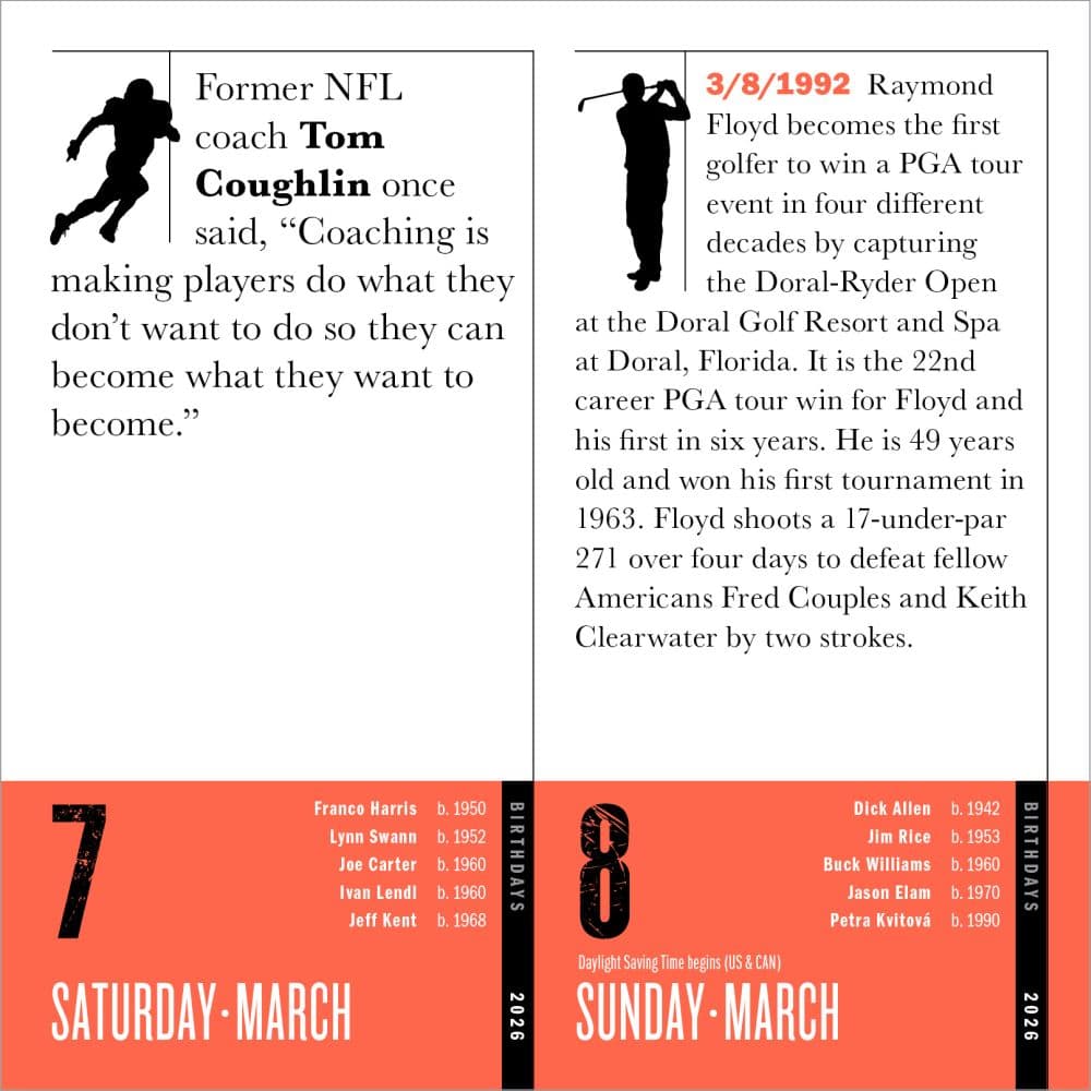 Sports 365 Facts 2026 Desk Calendar Fourth Alternate Image