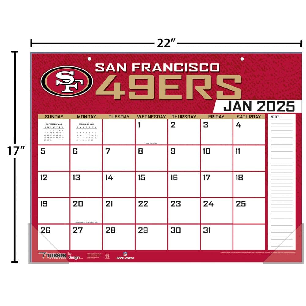 NFL San Francisco 49ers 2025 Desk Pad Fourth Alternate Image