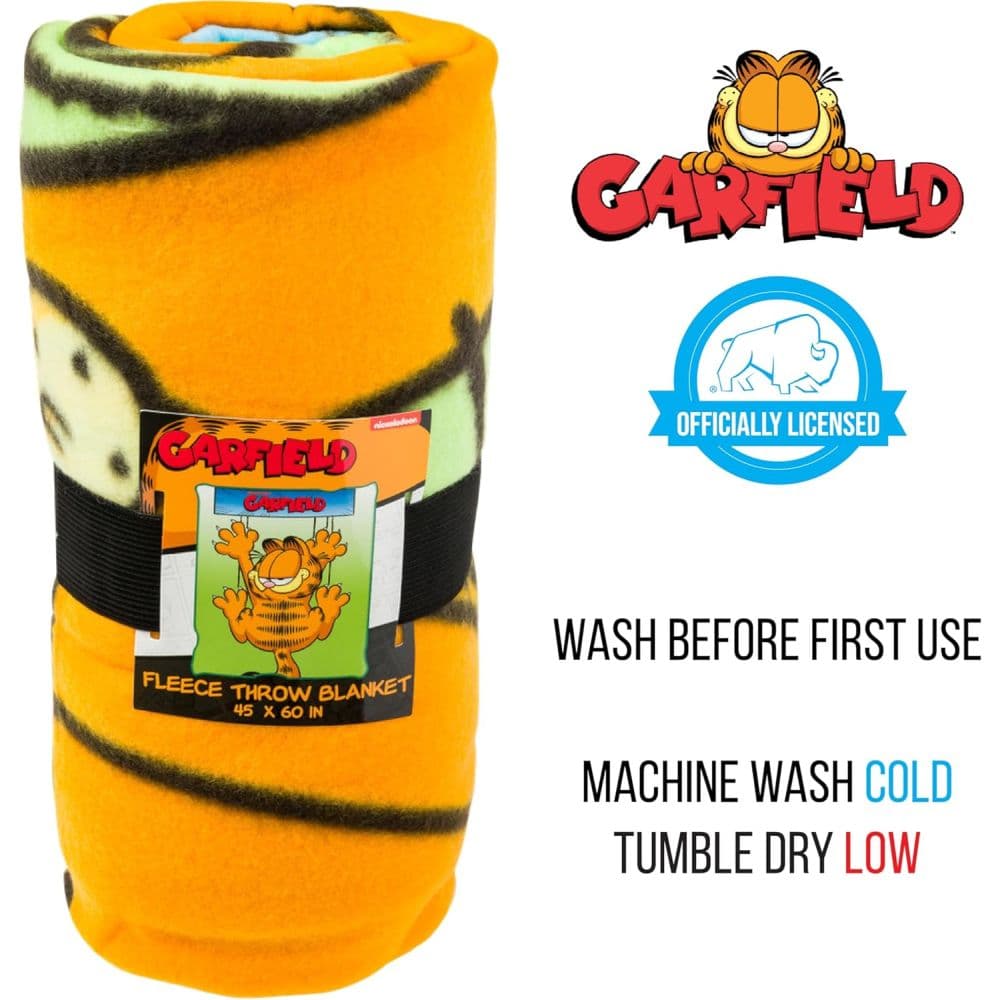Garfield Hanging On Fleece Throw Third Alternate Image