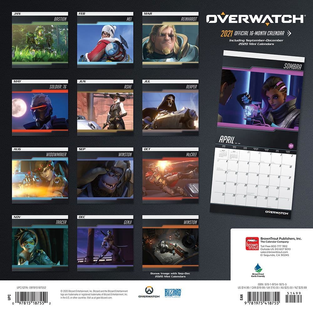 Calendrier Overwatch 2023 Overwatch Wall Calendar - Calendars.com