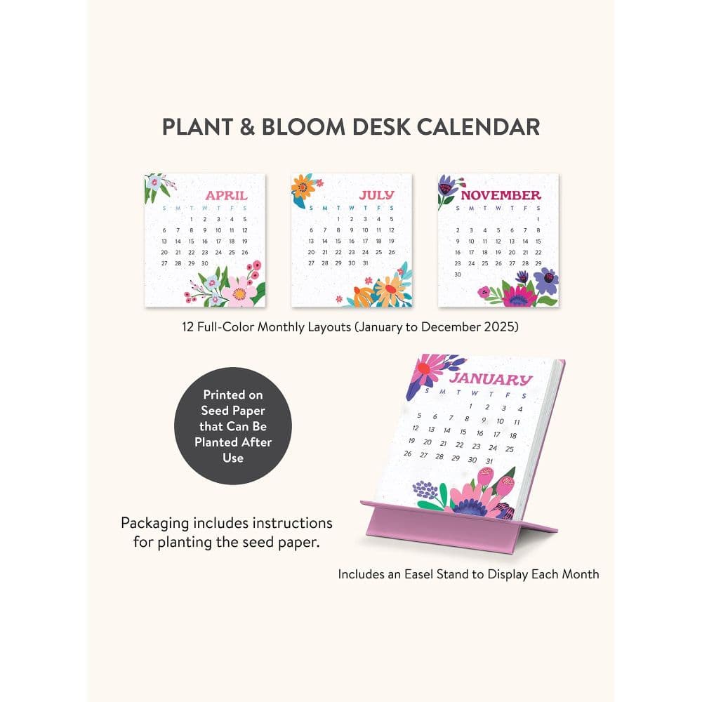 Botanical Bliss Plant and Bloom 2025 Desk Calendar Fifth Alternate Image width=&quot;1000&quot; height=&quot;1000&quot;