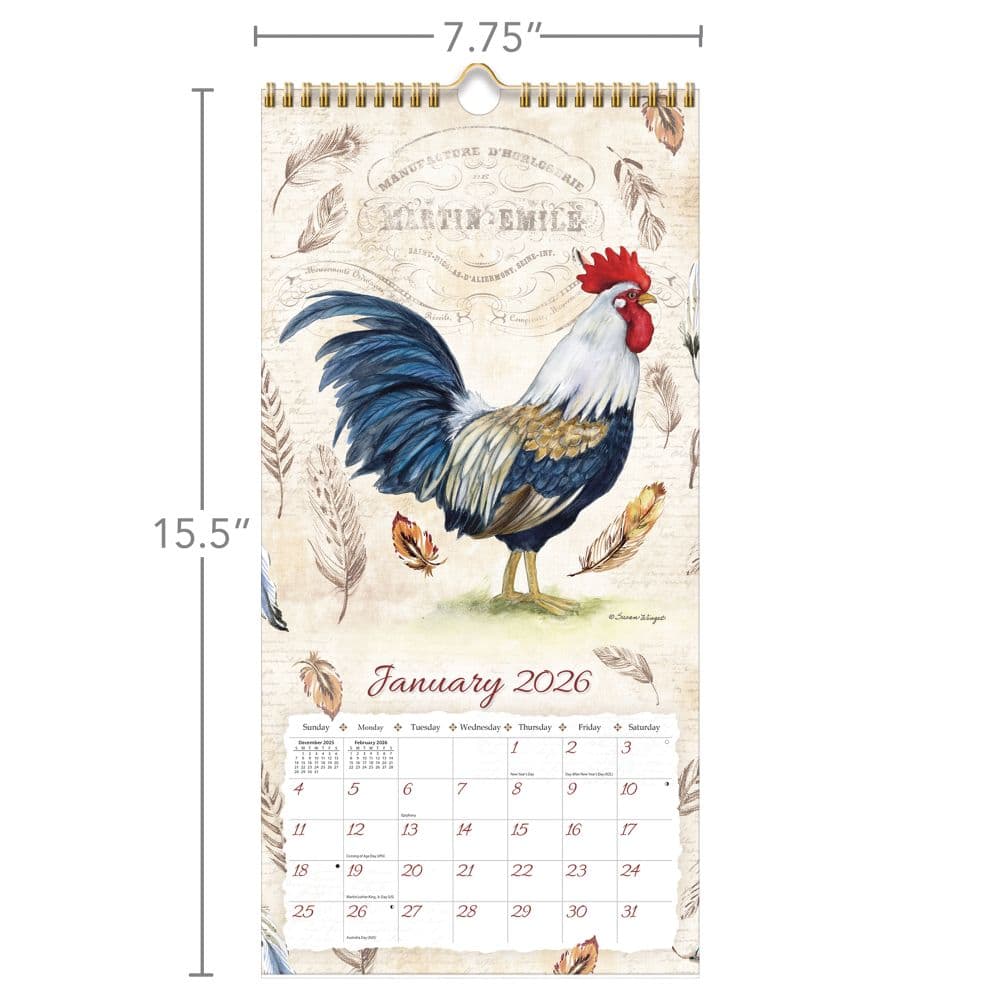 Proud Rooster 2026 Vertical Wall Calendar_ALT6