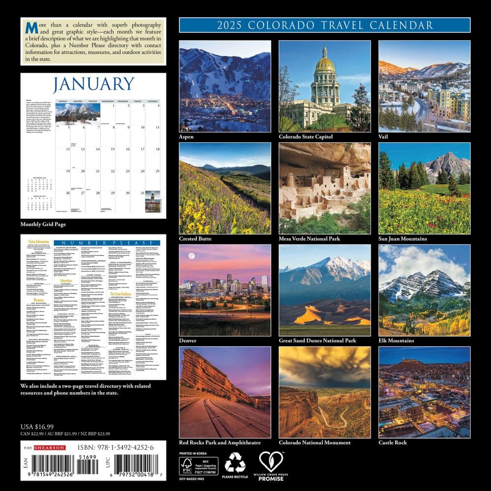 Colorado Travel and Events 2025 Wall Calendar First Alternate Image width="1000" height="1000"