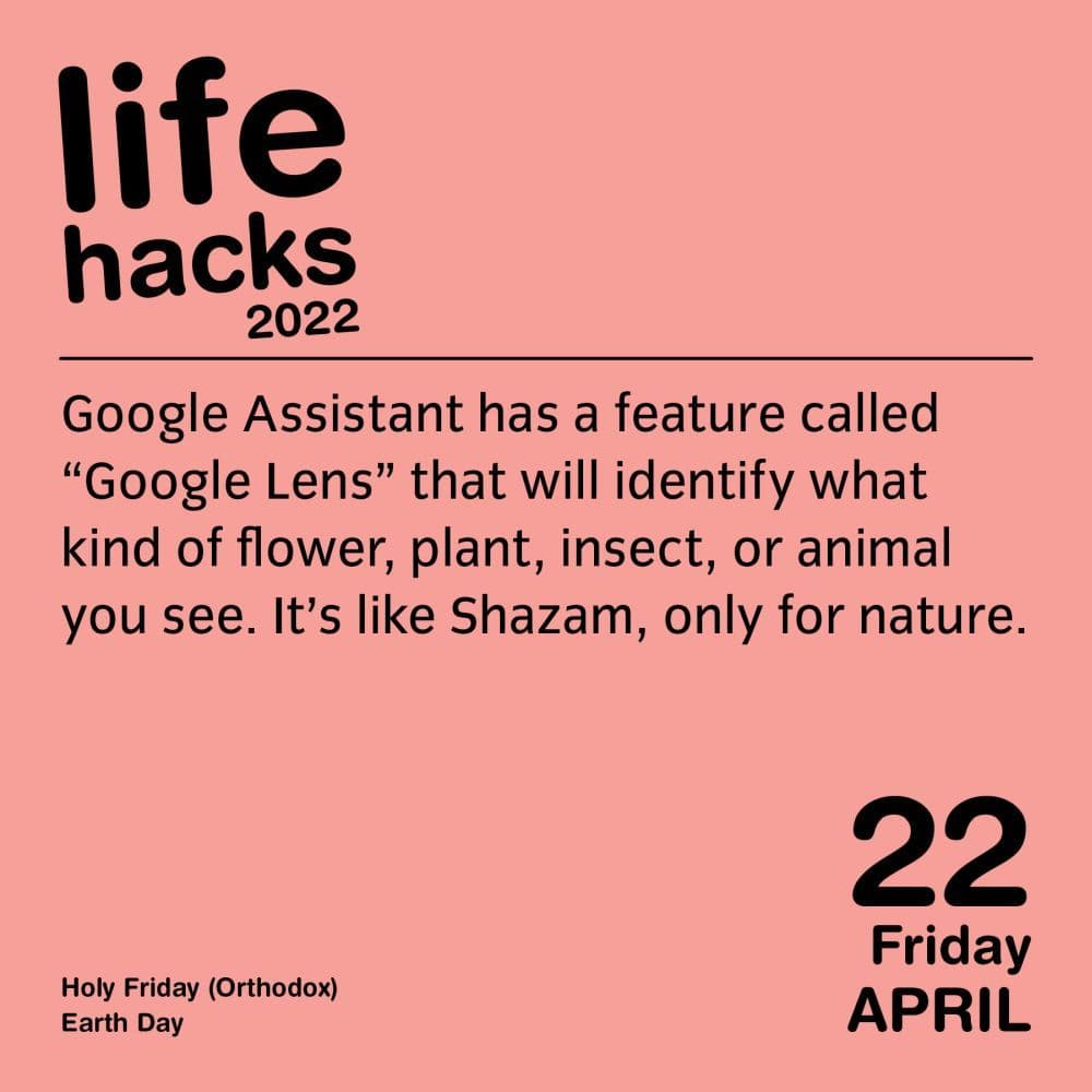 Life Hacks 2022 Day-To-Day Calendar - Calendars.com