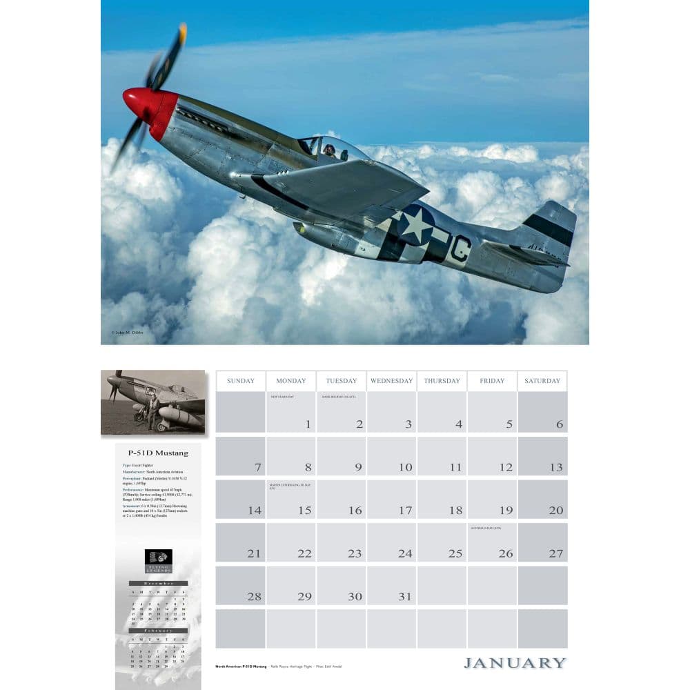 Flying Legends 2024 Wall Calendar