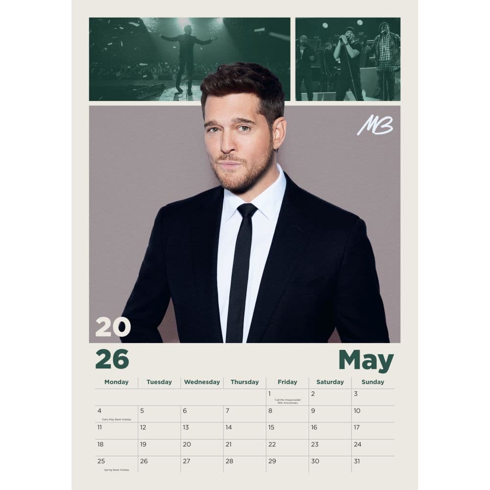 Michael Buble Poster 2026 Wall Calendar Second Alternate Image